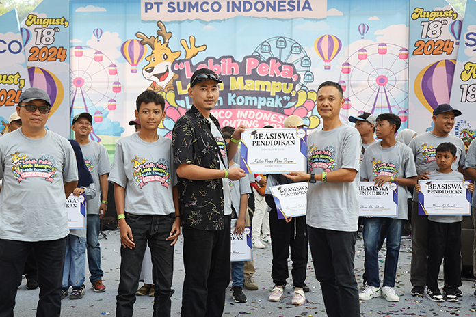 PT.SUMCO Indonesiaでの奨学金プログラムでのイベントの模様