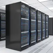 The interior of a data center lined with server racks. An example of silicon wafer-based semiconductors being used in a data center