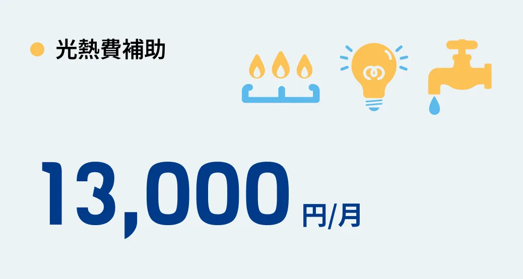 光熱費補助 13,000円/月